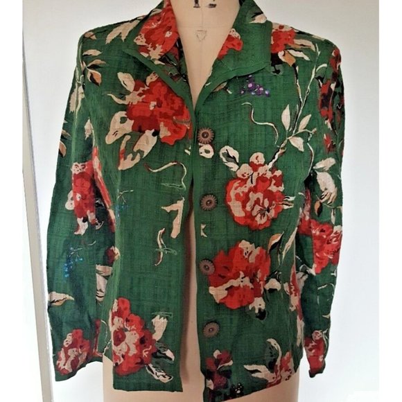 Vintage Koret Cottagecore and grannycore floral cotton blazer jacket - Picture 10 of 12